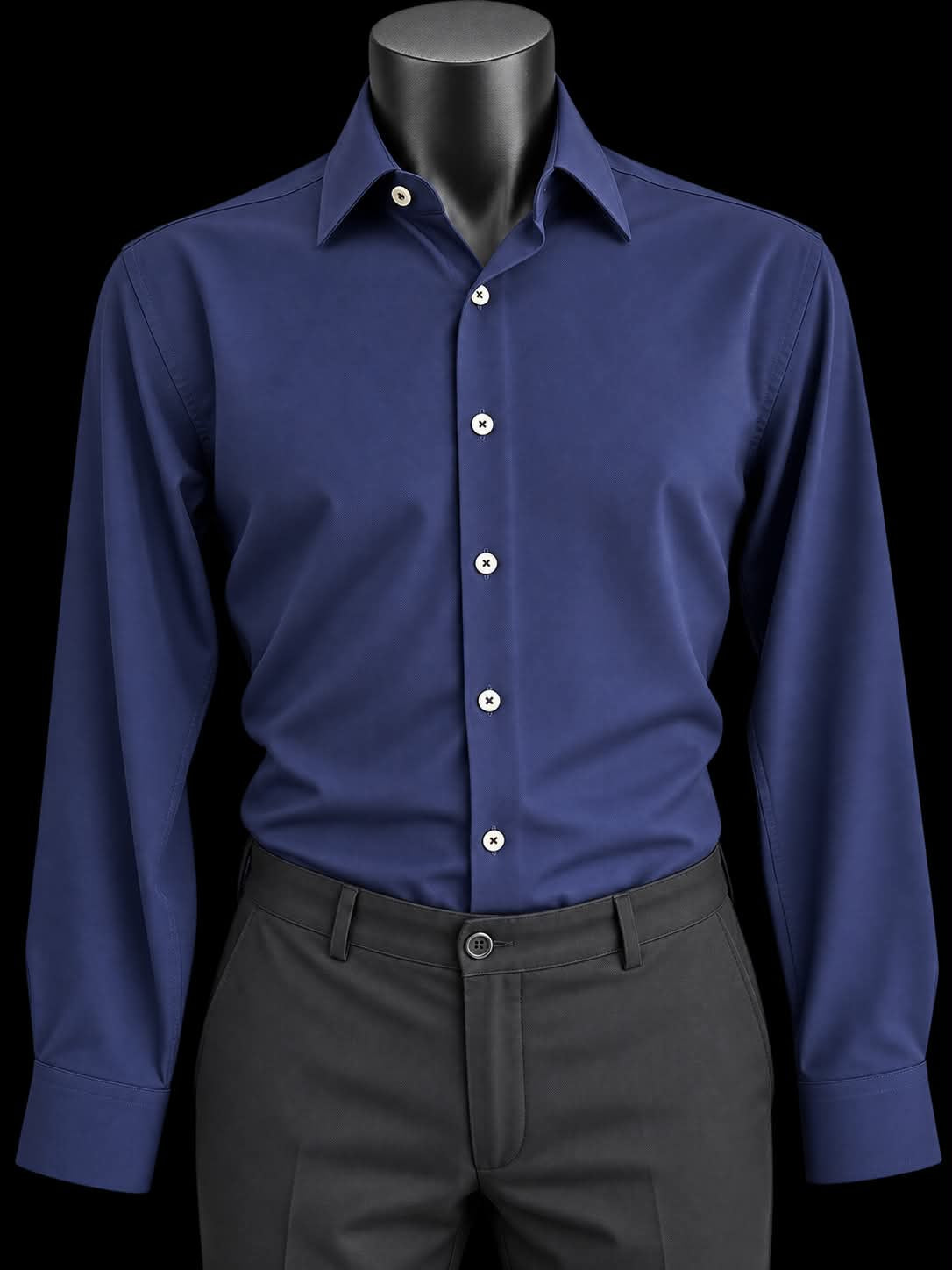 Bamboo Cotton Shirt SB-02 Navy - AK Demire