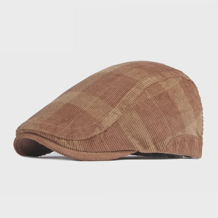 Dupplin Argyle Flat Cap Corduroy brown/tan - Ambassador Collection