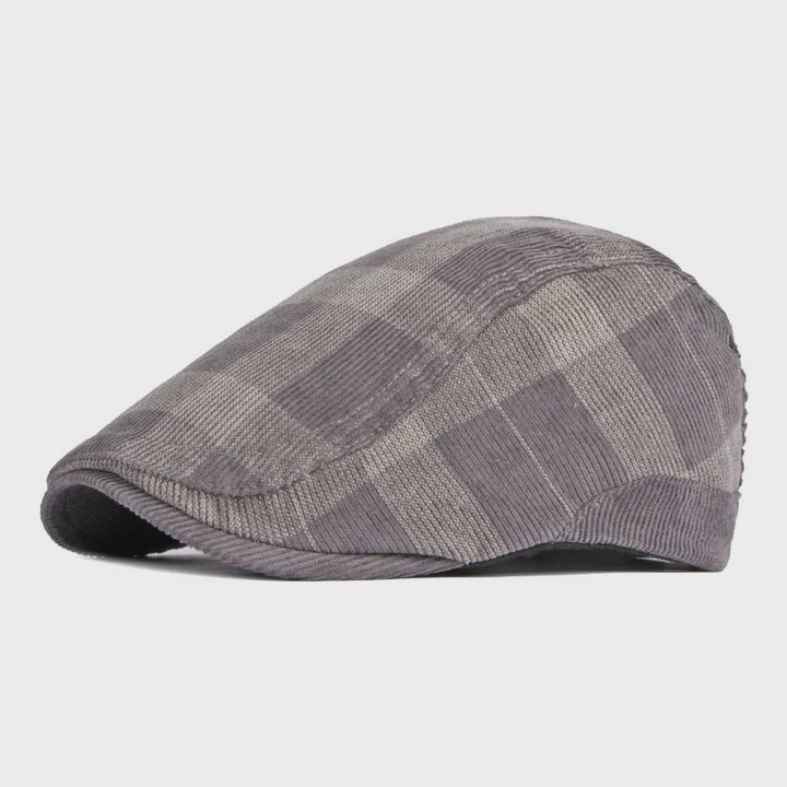Dupplin Argyle Flat Cap Corduroy lilac/grey - Ambassador Collection