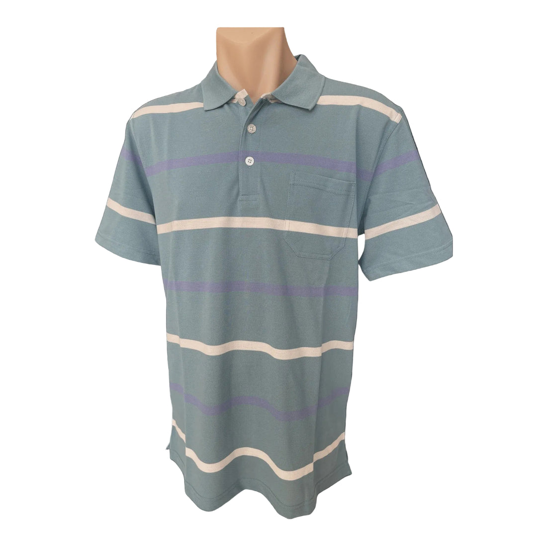 Pique Striped Polo Jade - Bertini