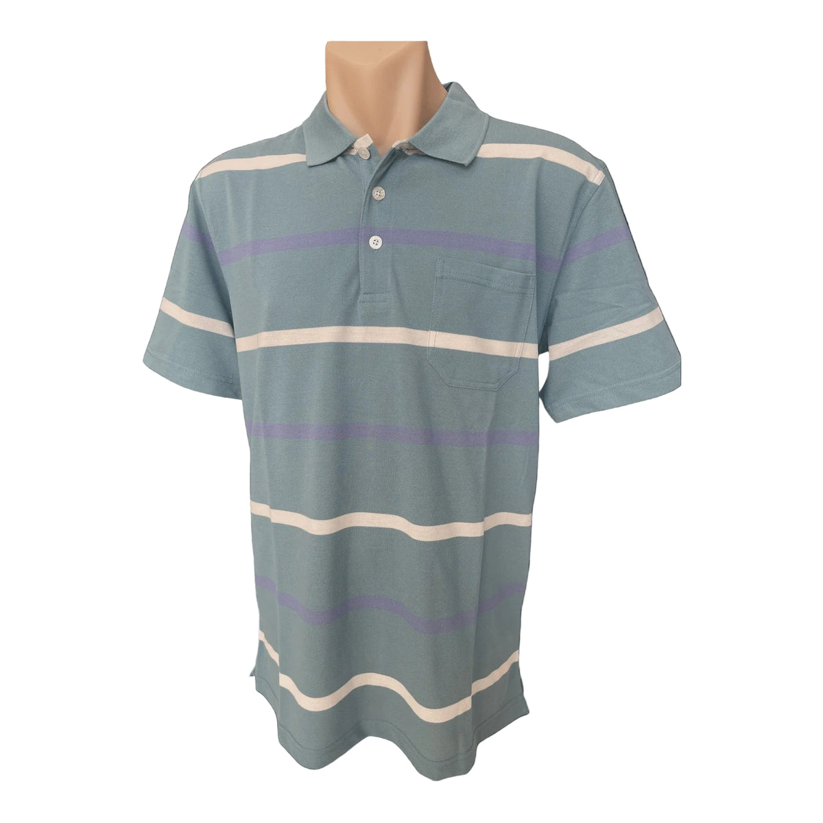 Pique Striped Polo Jade - Bertini