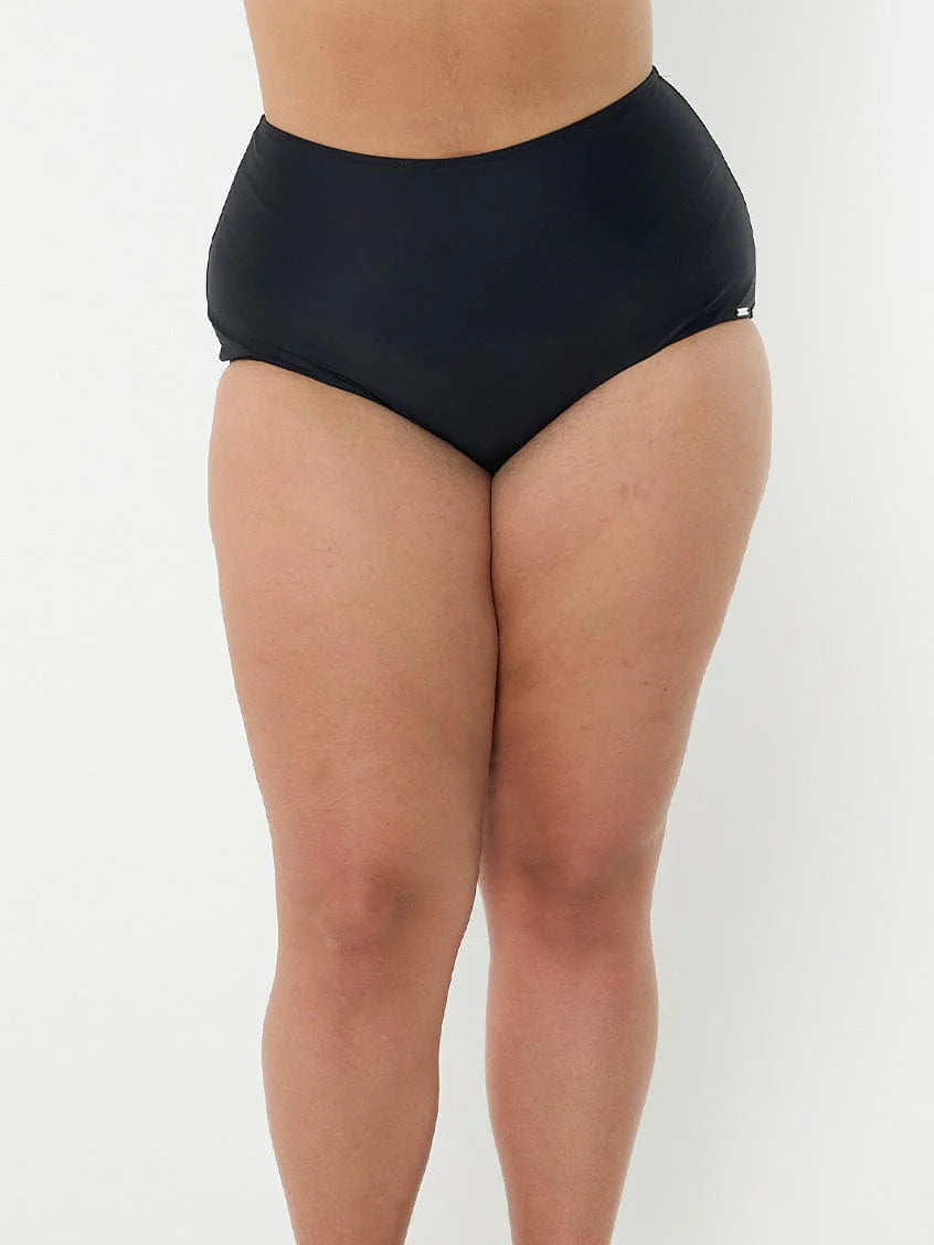 Black High Waisted Swim Bikini Bottom
