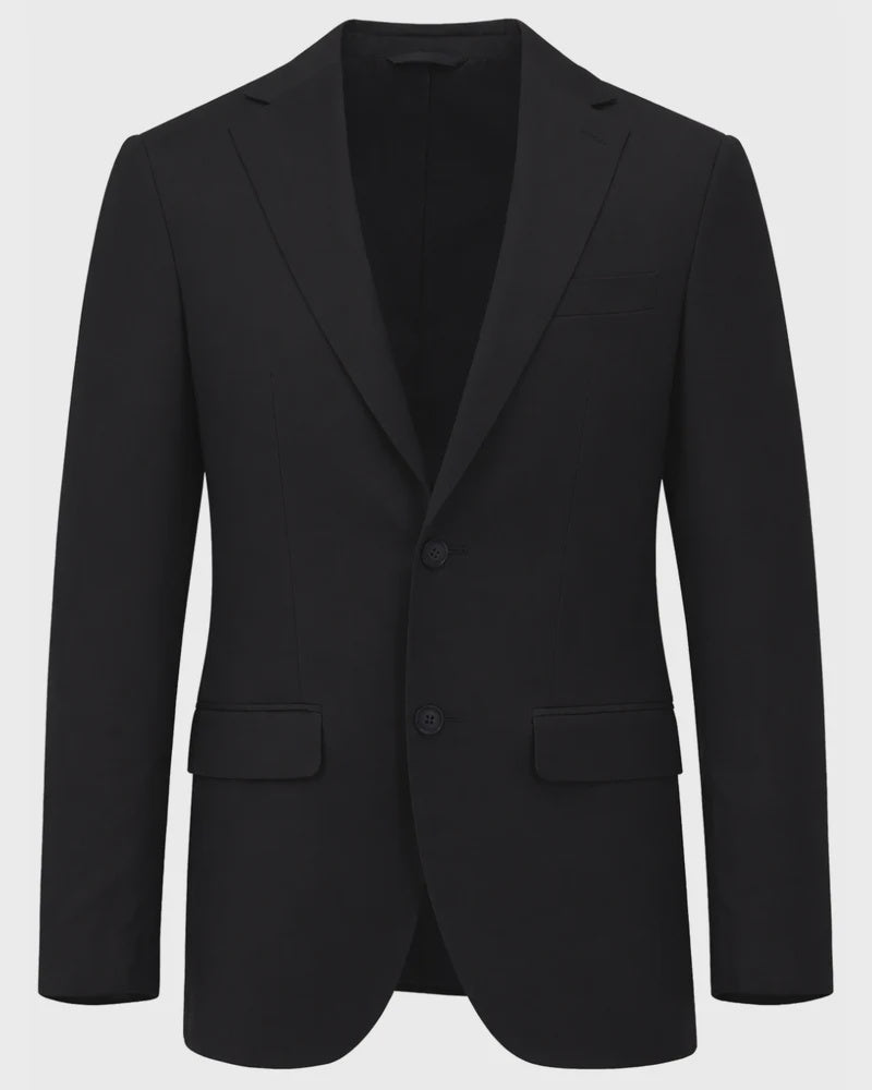 Lazio Wool Suit Jacket Black - Boston