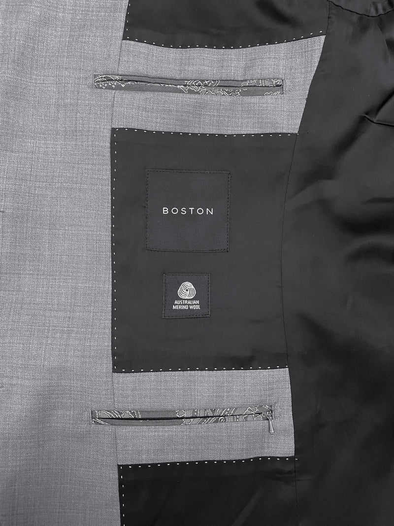 Lazio Wool Suit Jacket Grey - Boston