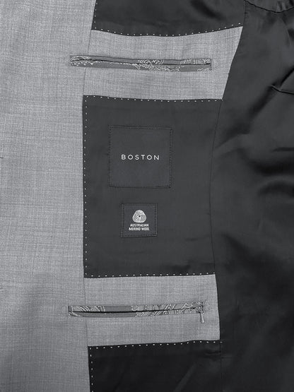 Lazio Wool Suit Jacket Grey - Boston