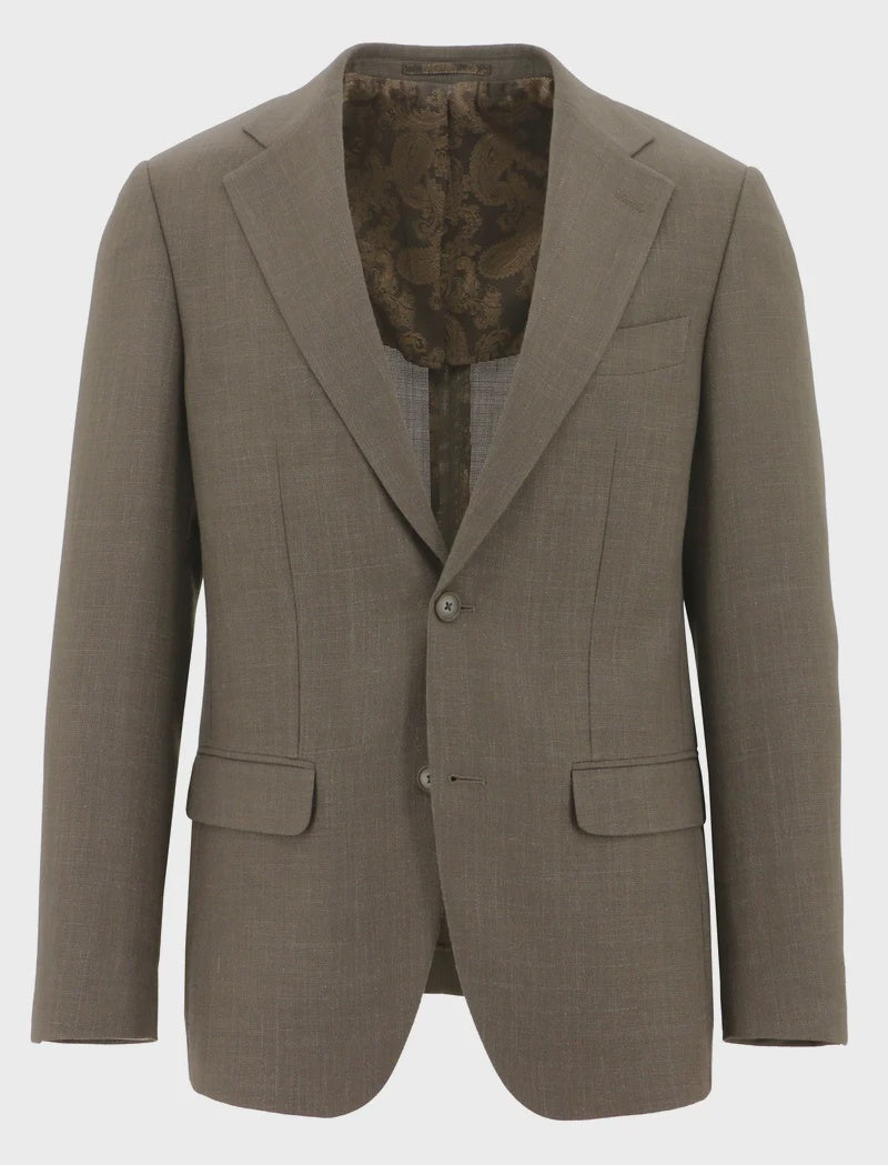 Prato Wool Linen Blend Sports Jacket Brown - Boston