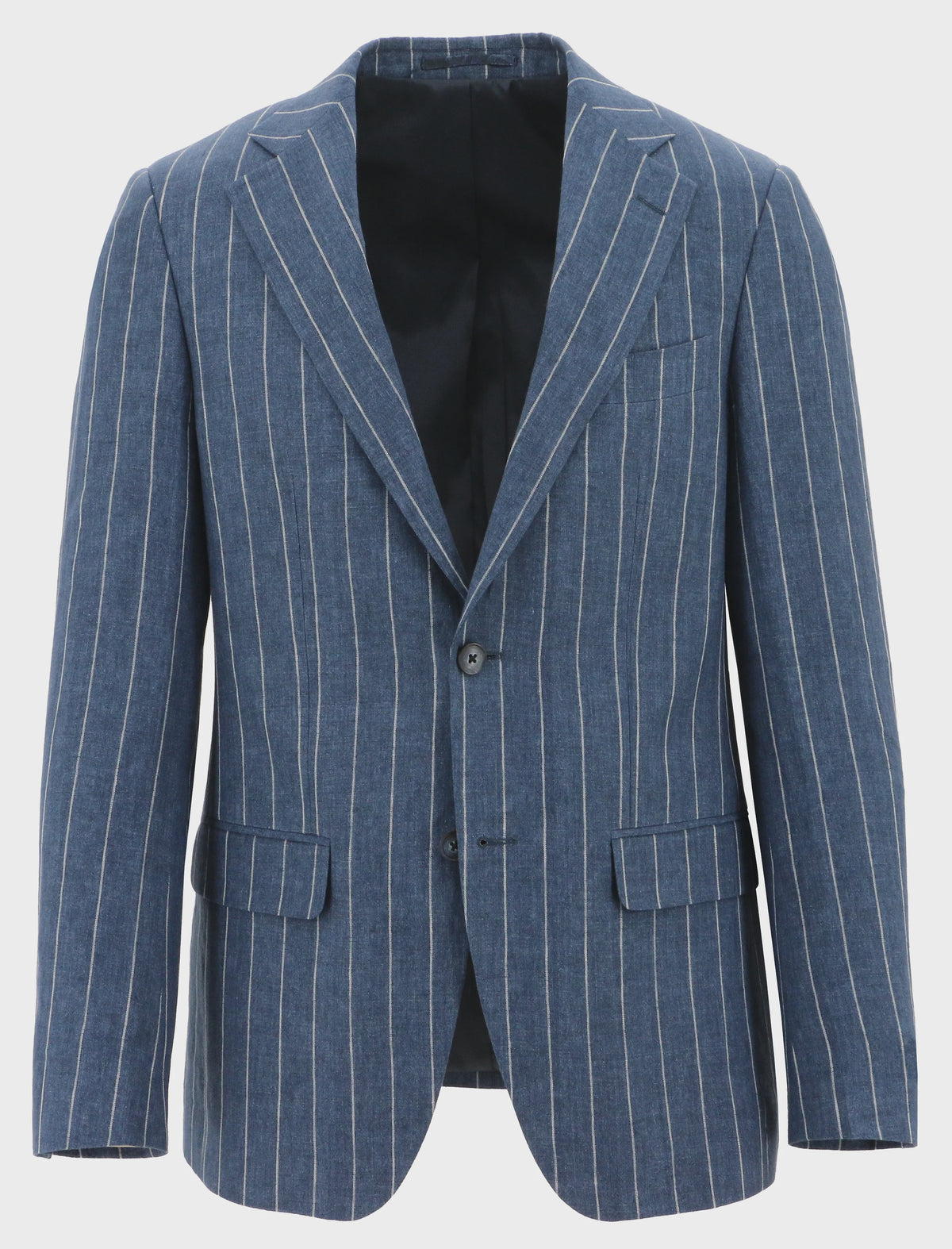 Siena Linen Sports Jacket Blue Pinstripe - Boston