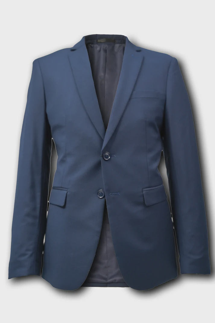 James Fine Twill Plain Jacket Blue - Bellaggio