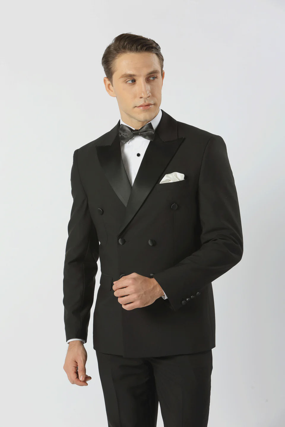Arlo Double Breasted with Satin Lapel Jacket - Massimo
