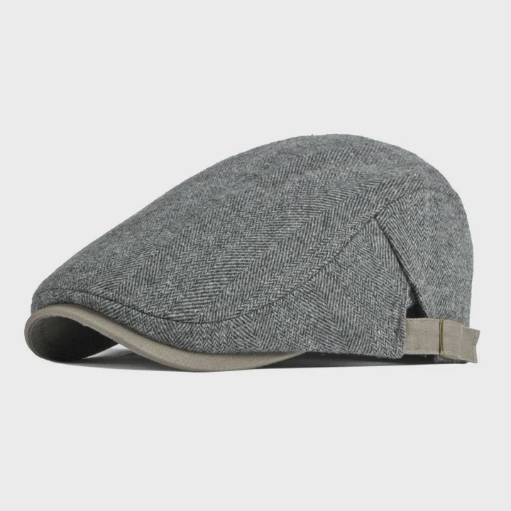 Plain Flat Cap Herringbone Grey - Ambassador Collection