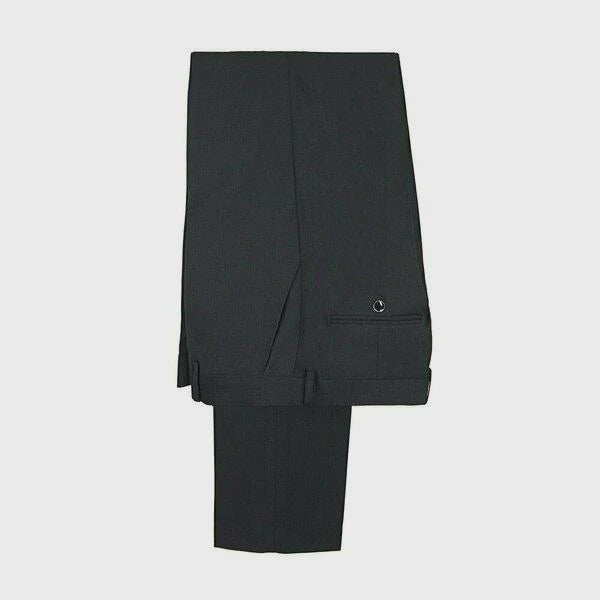 Edward Pin Dot Fine Texture Trousers Black - Scuzzatti