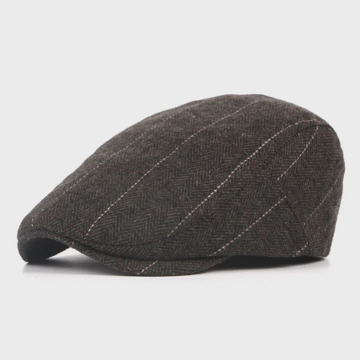 Graph Check Flat Cap coffee/white - Ambassador Collection
