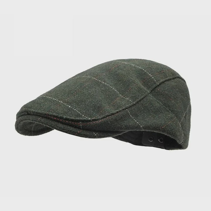 Graph Check Flat Cap olive/red - Ambassador Collection