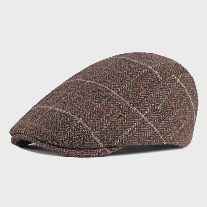 Graph Check Flat Cap Reddish Brown/orange - Ambassador Collection