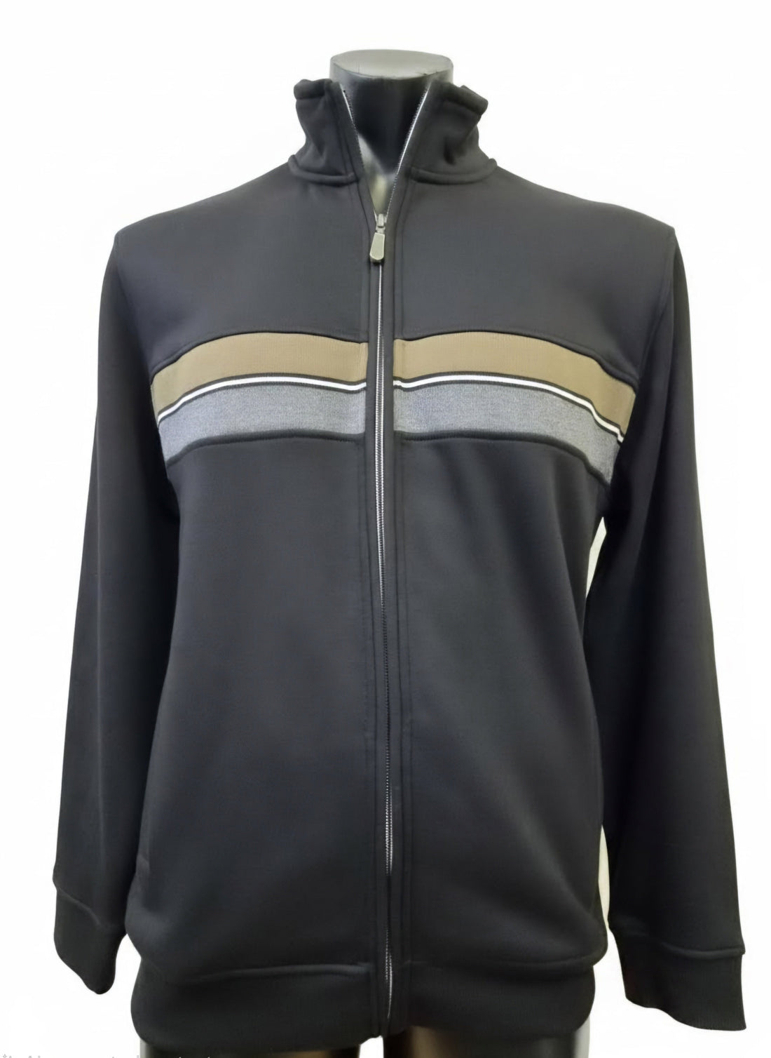 Brushed Fleece Stripe Full Zip - Back Bay