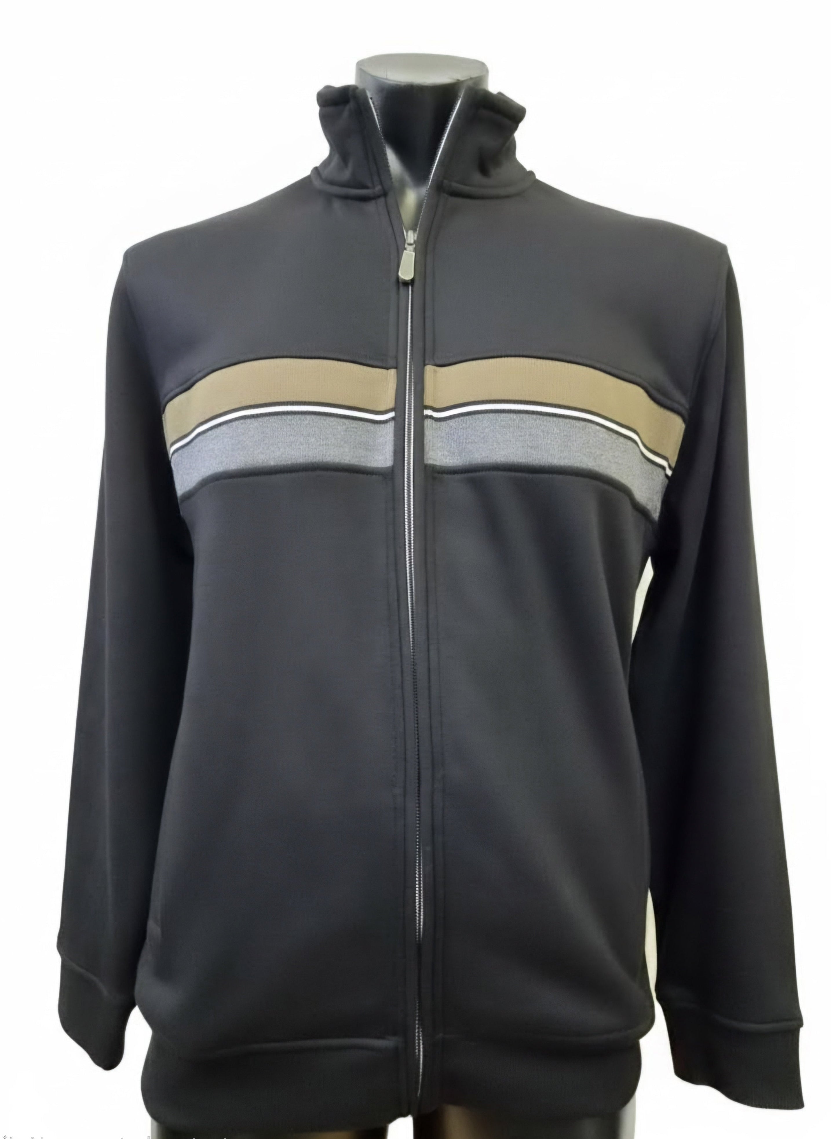 Brushed Fleece Stripe Full Zip - Back Bay
