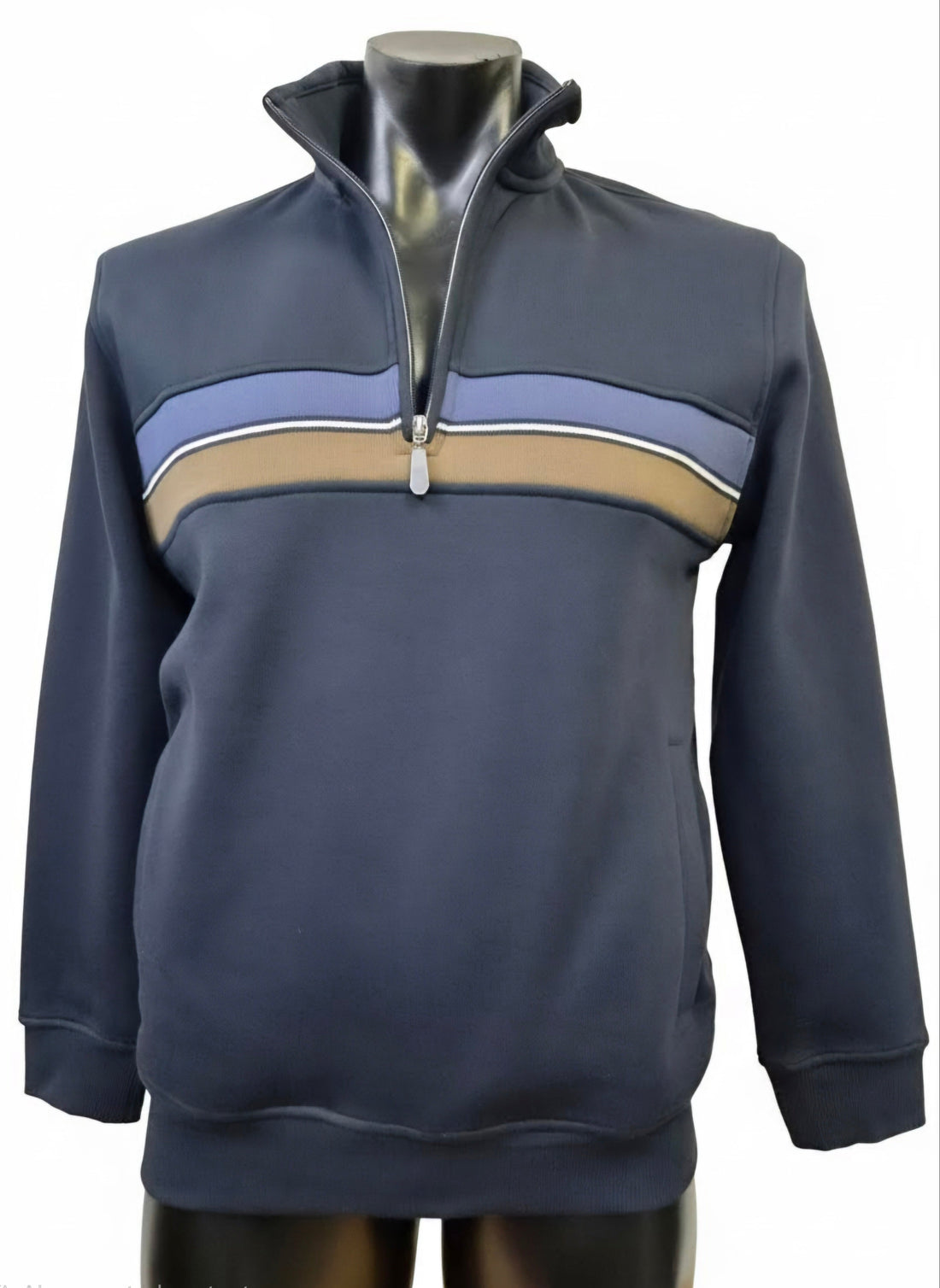 Brushed Fleece Stripe Full Zip - Back Bay