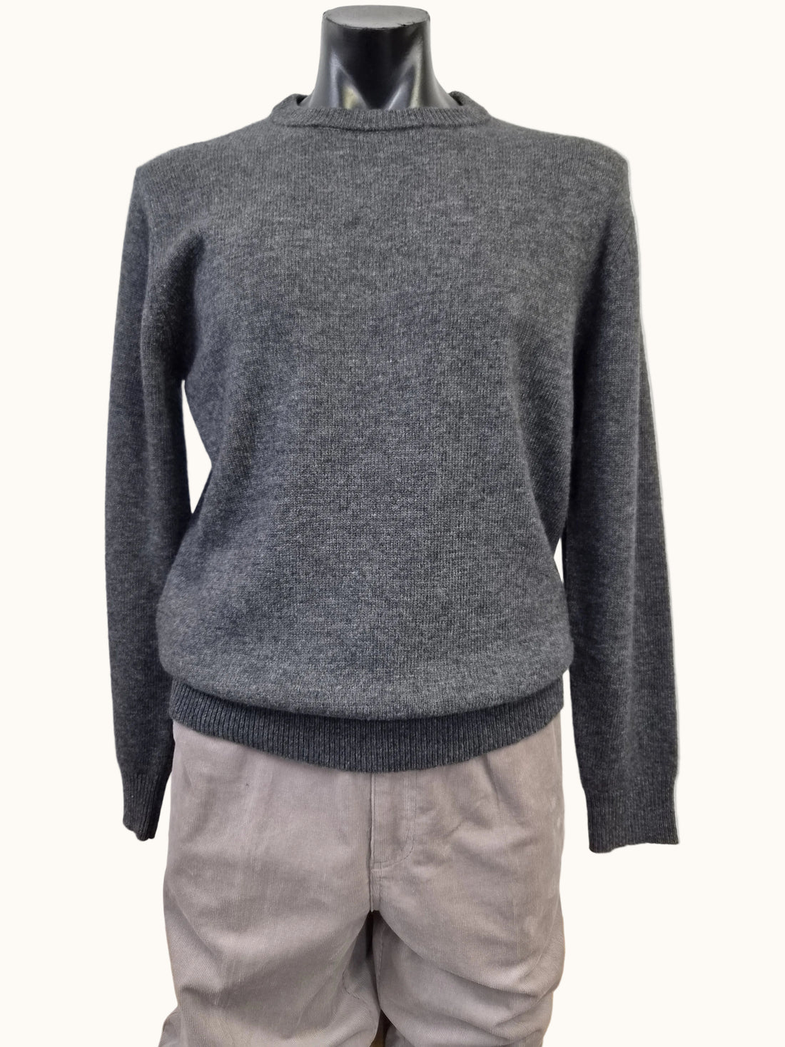 Knitted Crew Neck Jumper Charcoal - Bridgeport