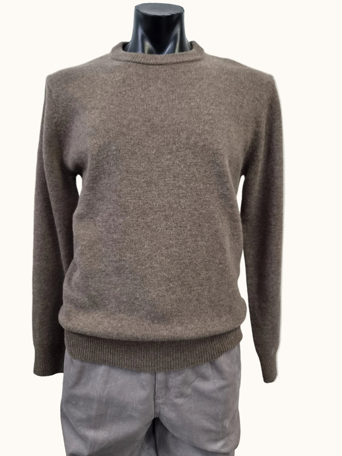 Knitted Crew Neck Jumper Walnut - Bridgeport