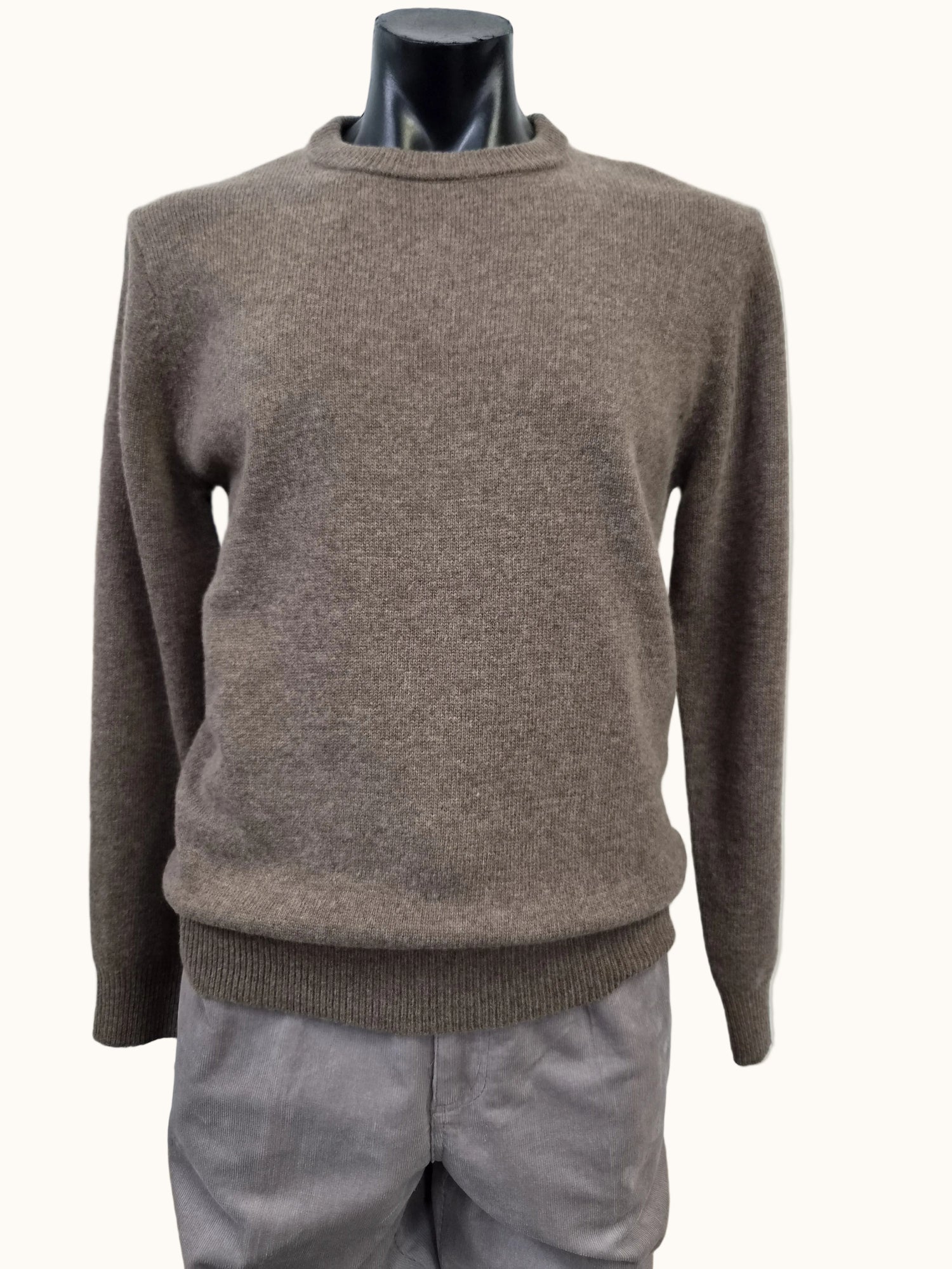 Knitted Crew Neck Jumper Walnut - Bridgeport