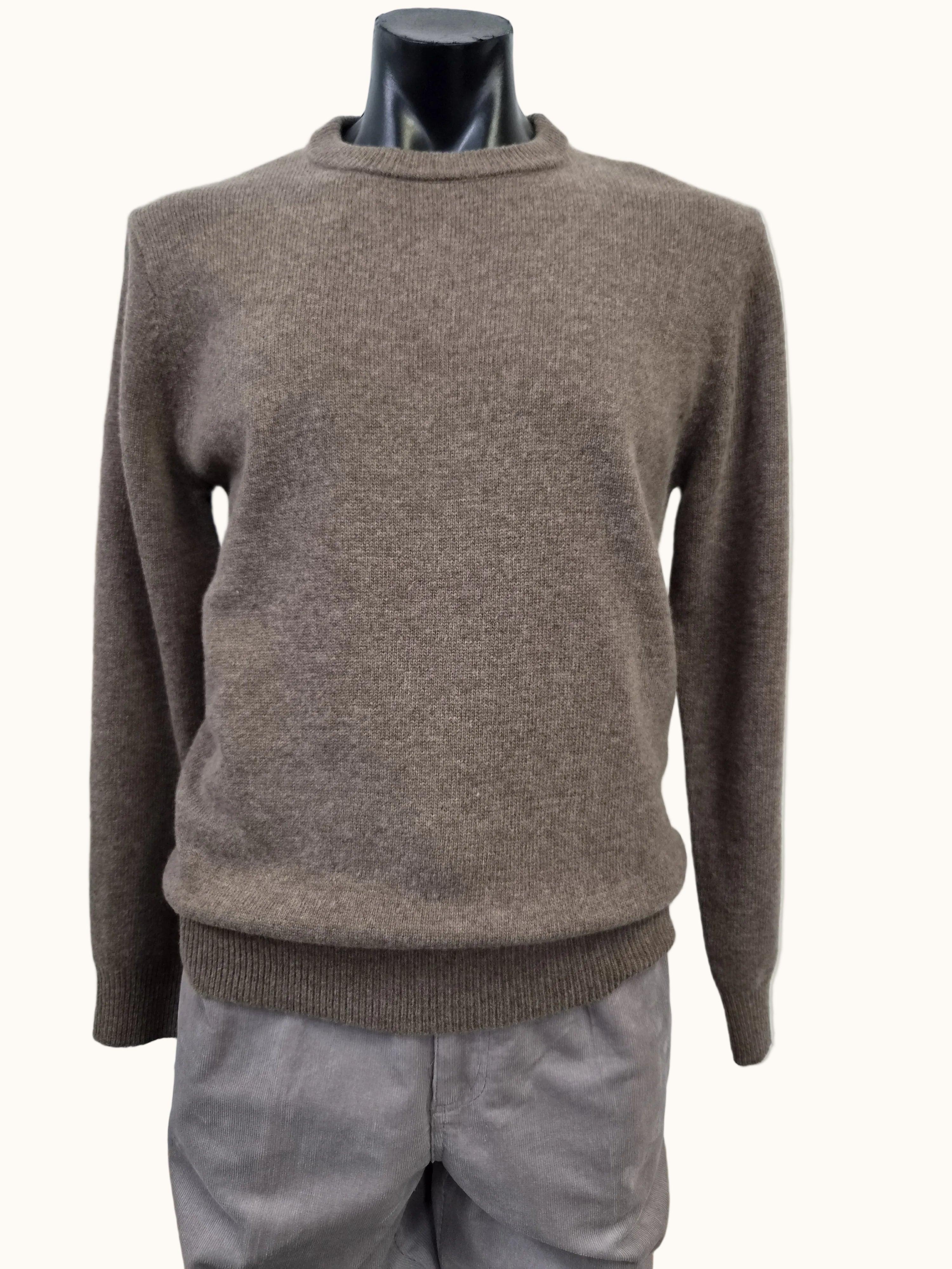 Knitted Crew Neck Jumper Walnut - Bridgeport