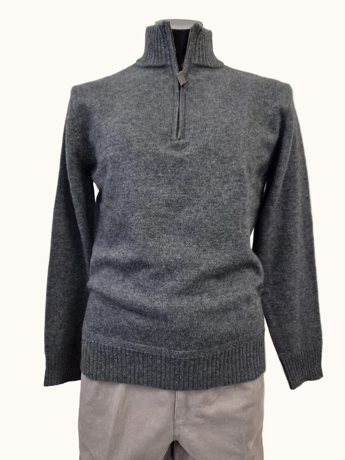 Knitted Half Zip Jumper Charcoal - Bridgeport