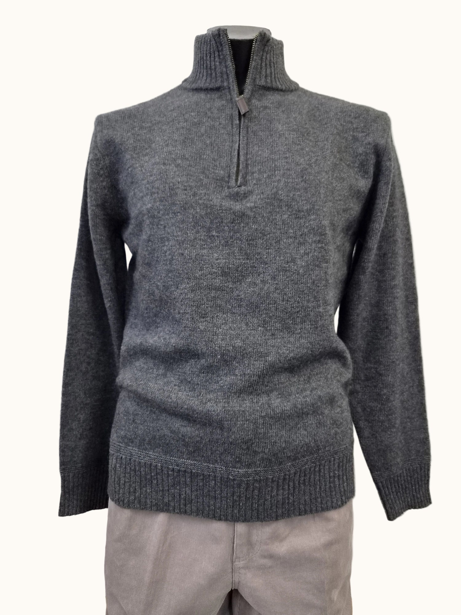 Knitted Half Zip Jumper Charcoal - Bridgeport