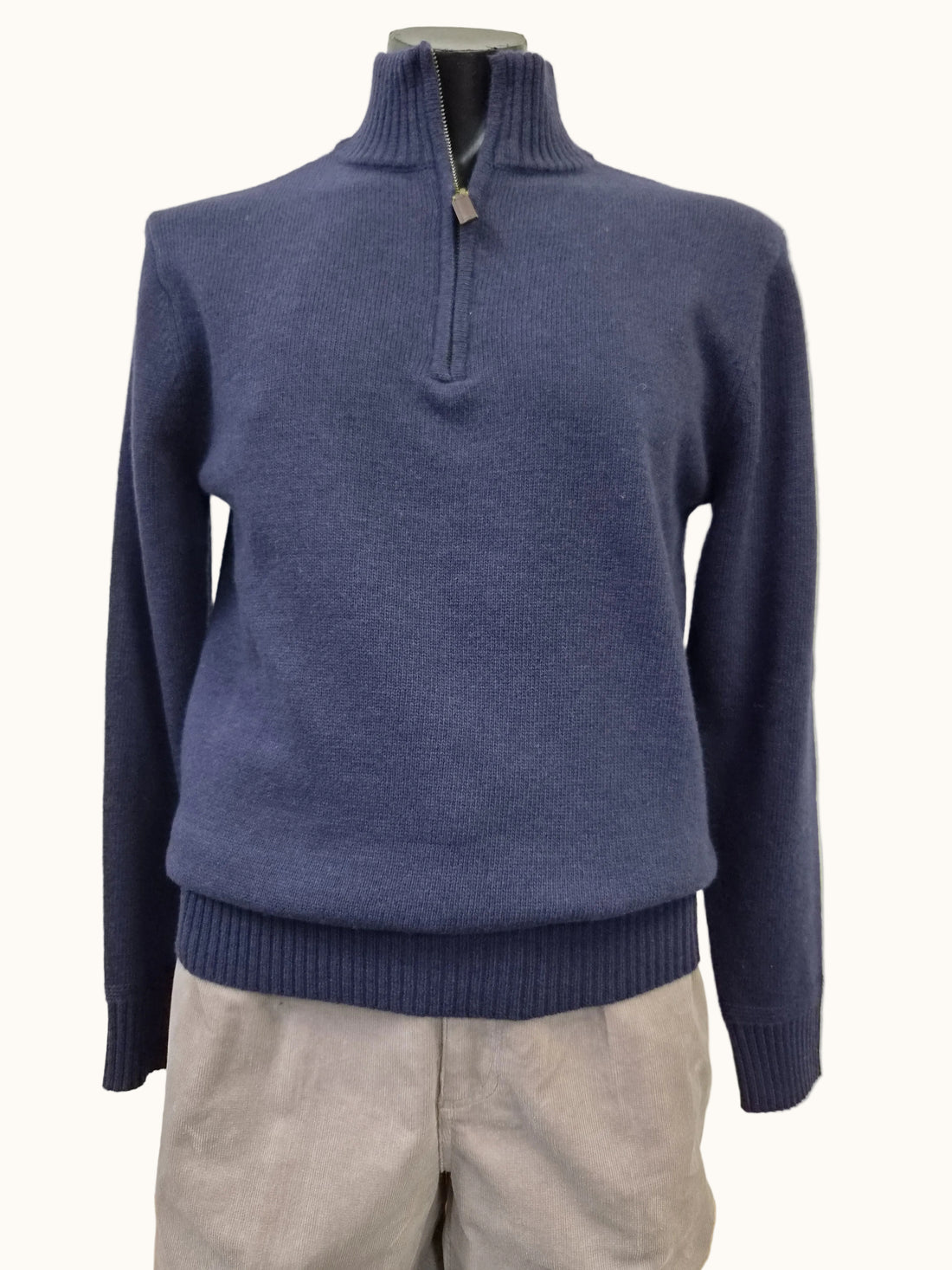 Knitted Half Zip Jumper Indigo - Bridgeport