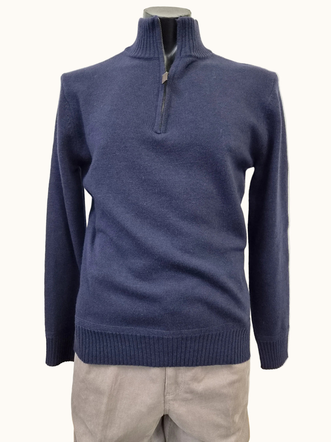 Knitted Half Zip Jumper Navy - Bridgeport