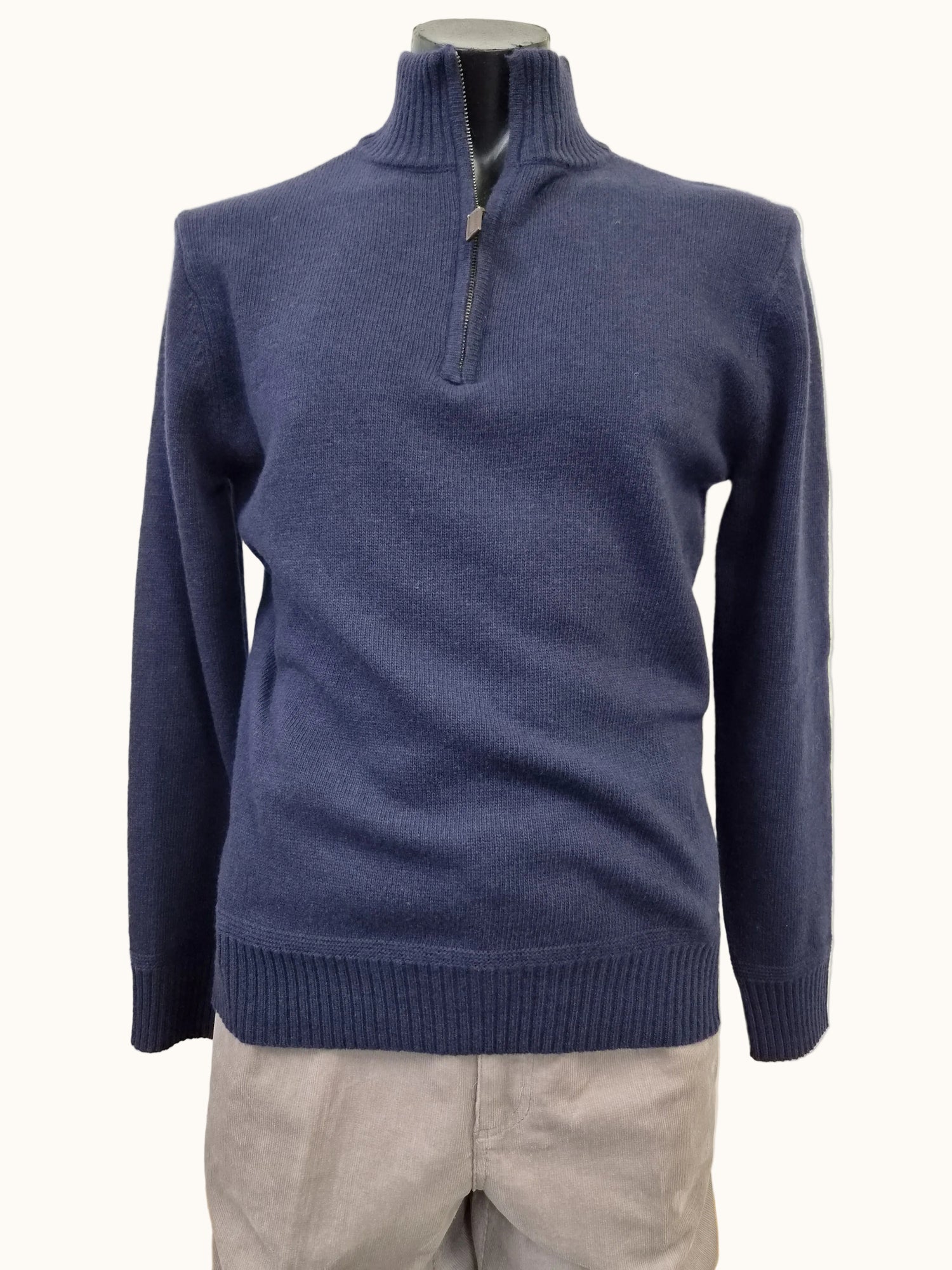 Knitted Half Zip Jumper Navy - Bridgeport
