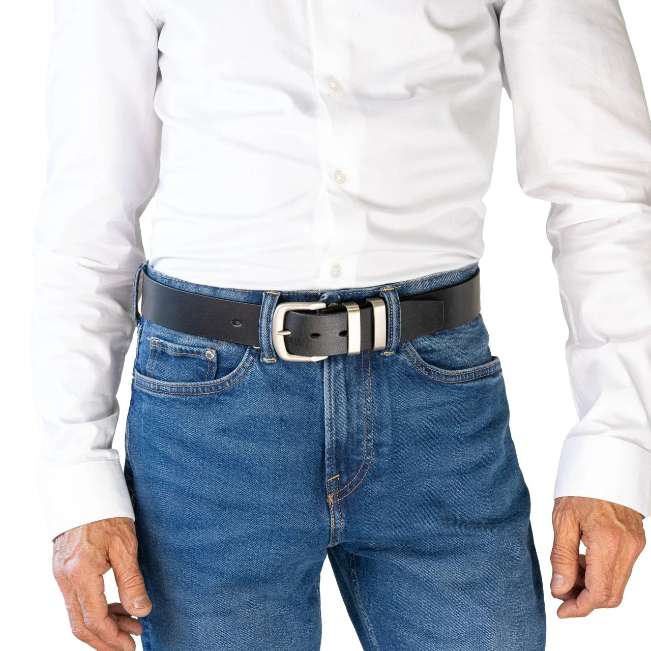 Brumby Black Leather Belt 35mm - Buckle