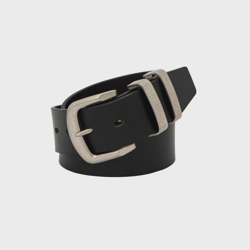 Brumby Black Leather Belt 35mm - Buckle