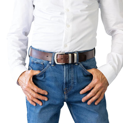 Brumby Brown Leather Belt 35mm - Buckle