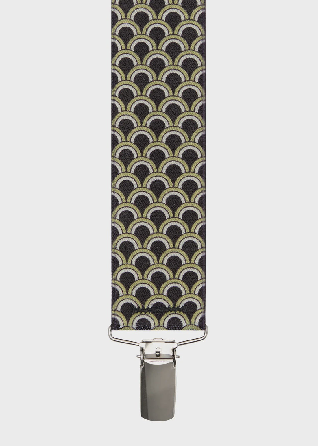 Braces X-Back Circular Arc Black Print 35mm - Buckle