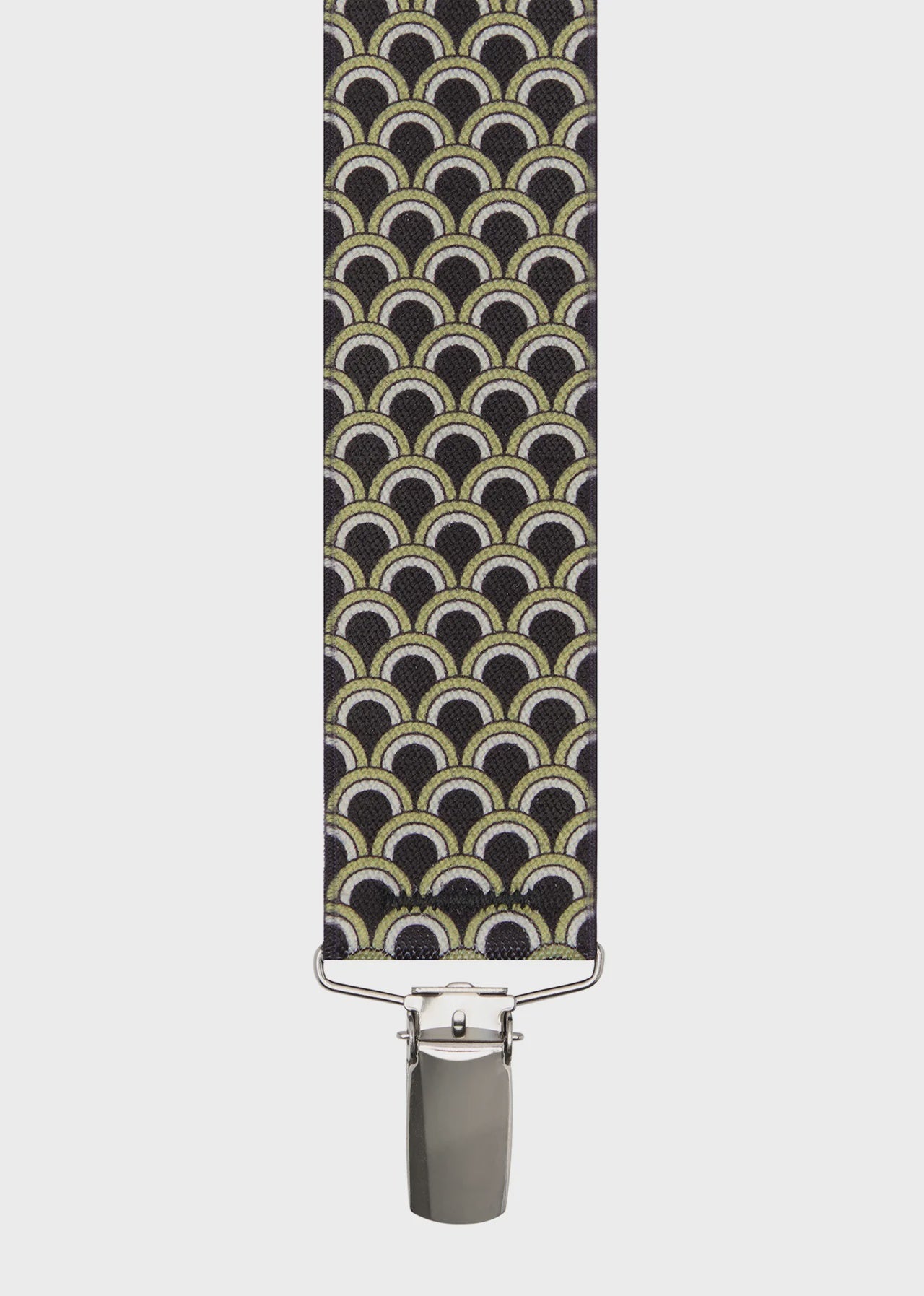 Braces X-Back Circular Arc Black Print 35mm - Buckle