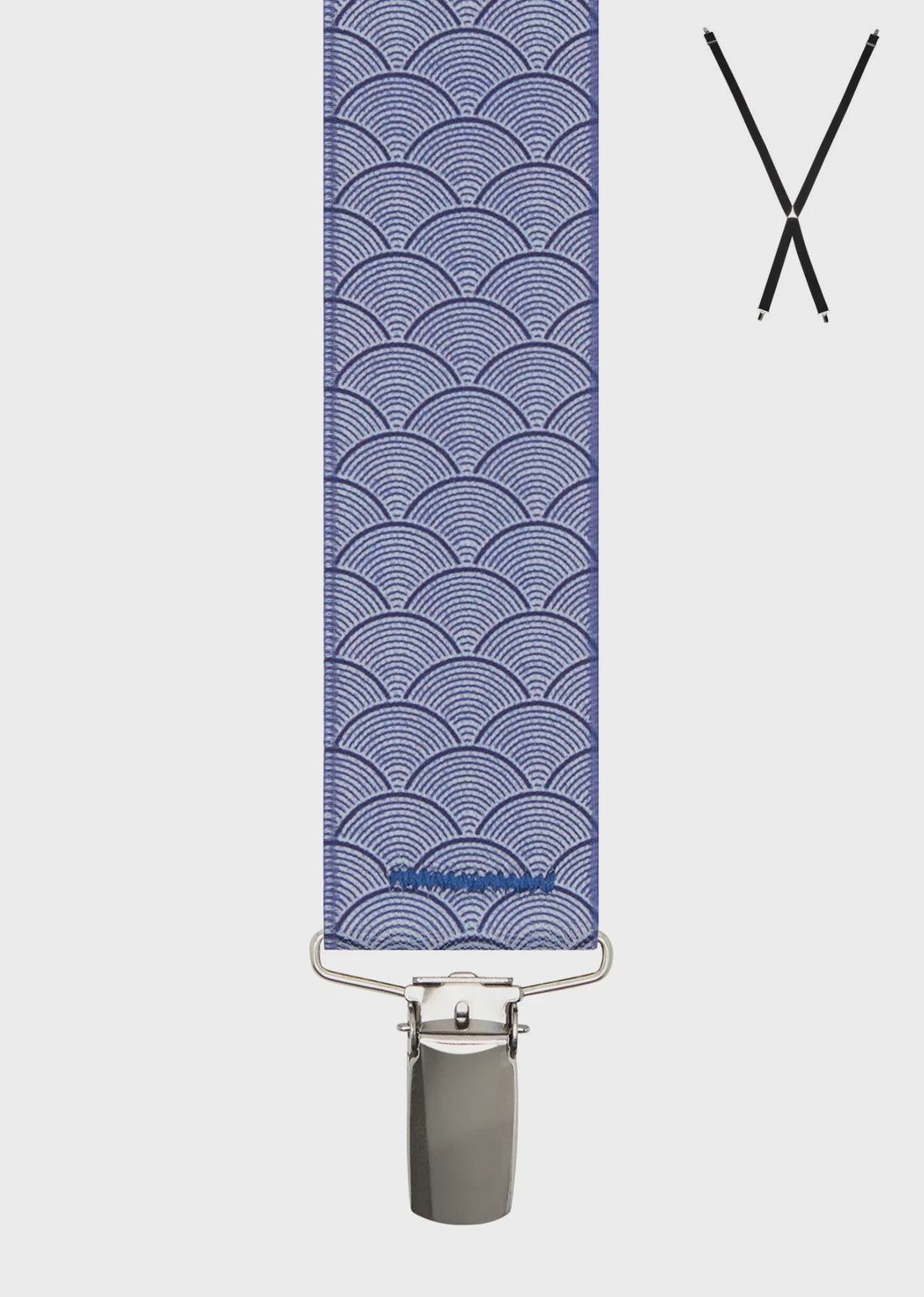 Braces X-Back Clamshell Blue Print 35mm - Buckle