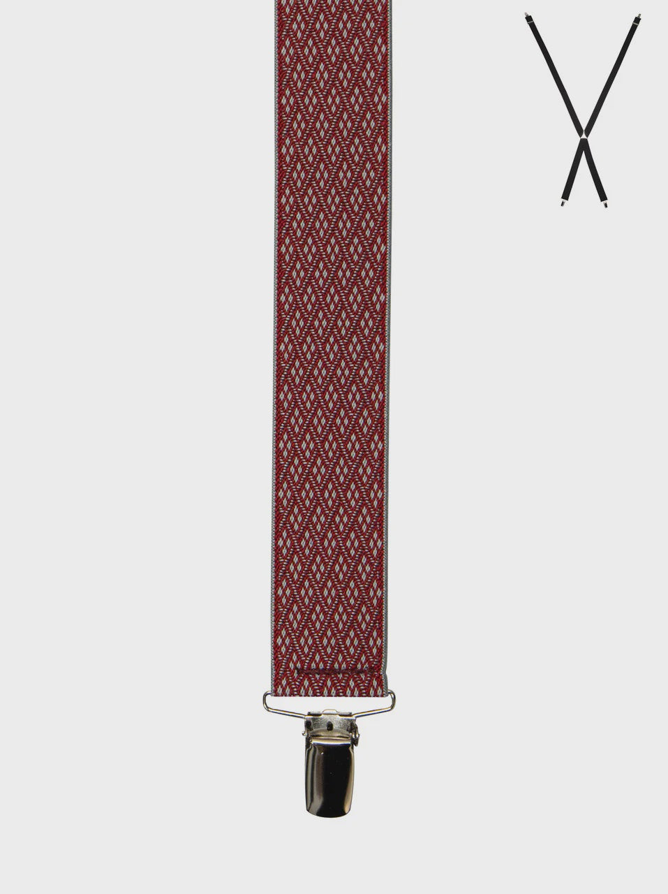 Braces X - Back Red Diamond Print 35mm - Buckle