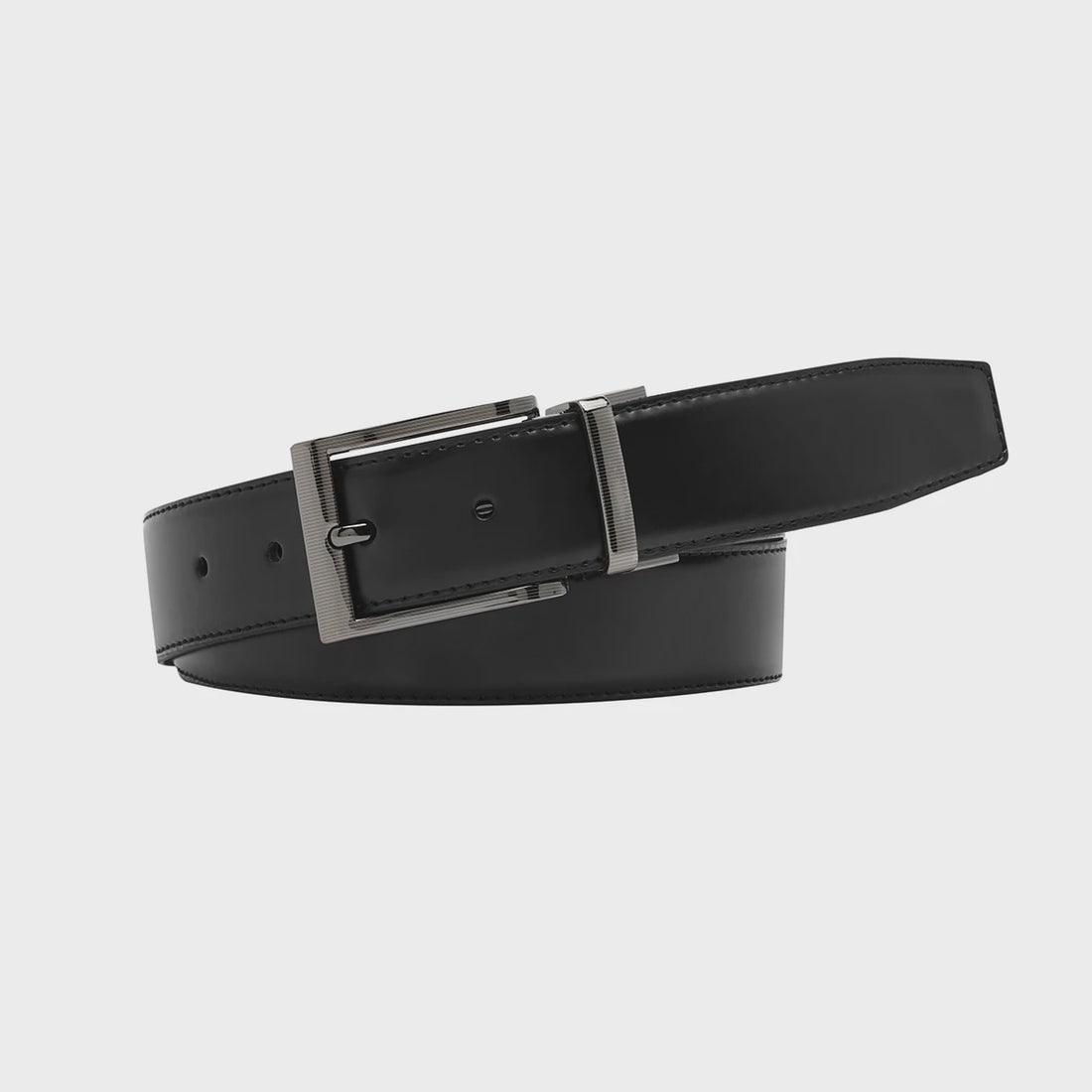 Capital Black/Brown Rev Leather Belt 35mm - Buckle