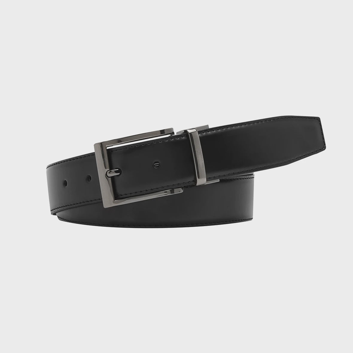 Capital Black/Brown Rev Leather Belt 35mm - Buckle