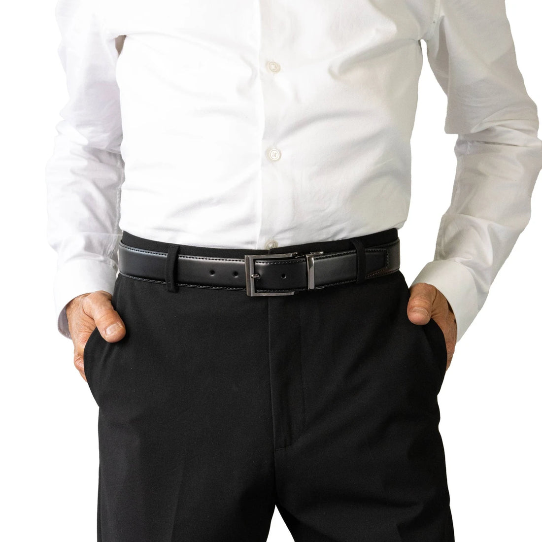 Capital Black/Brown Rev Leather Belt 35mm - Buckle