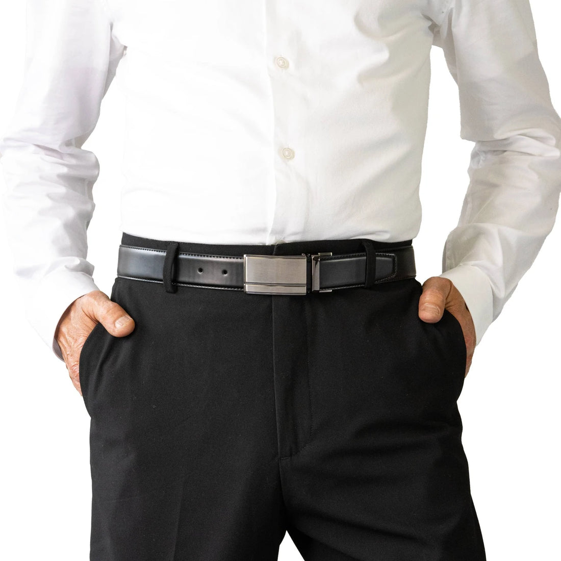 Cedar Black/Brown Rev Leather Belt 35mm - Buckle