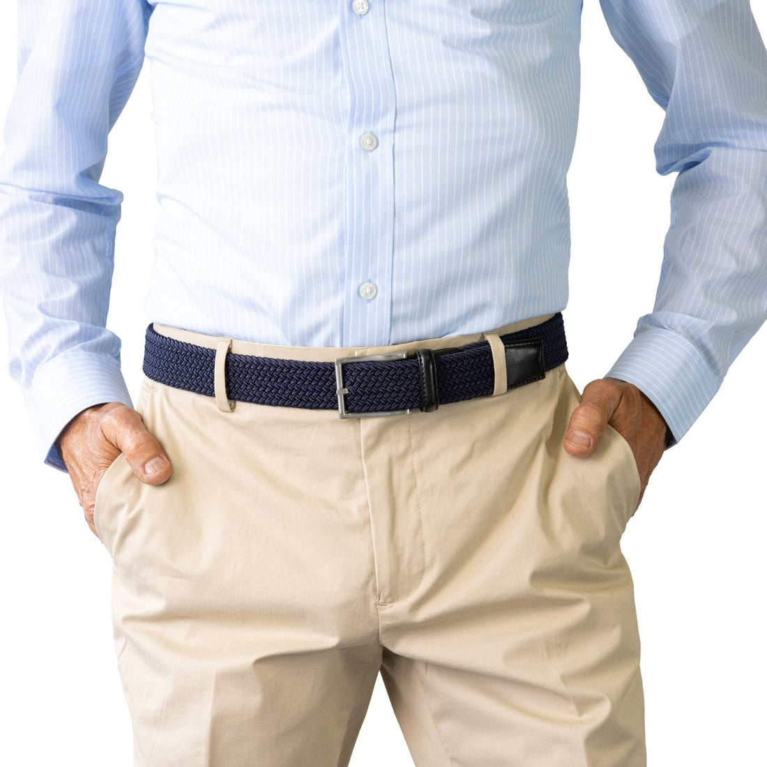 Crew Navy Woven Belt 35mm - Buckle