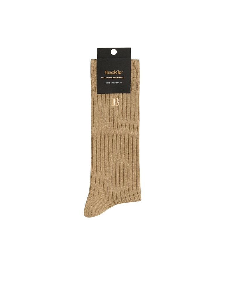 Mens Australian Cotton B Rib Crew Sock - Buckle