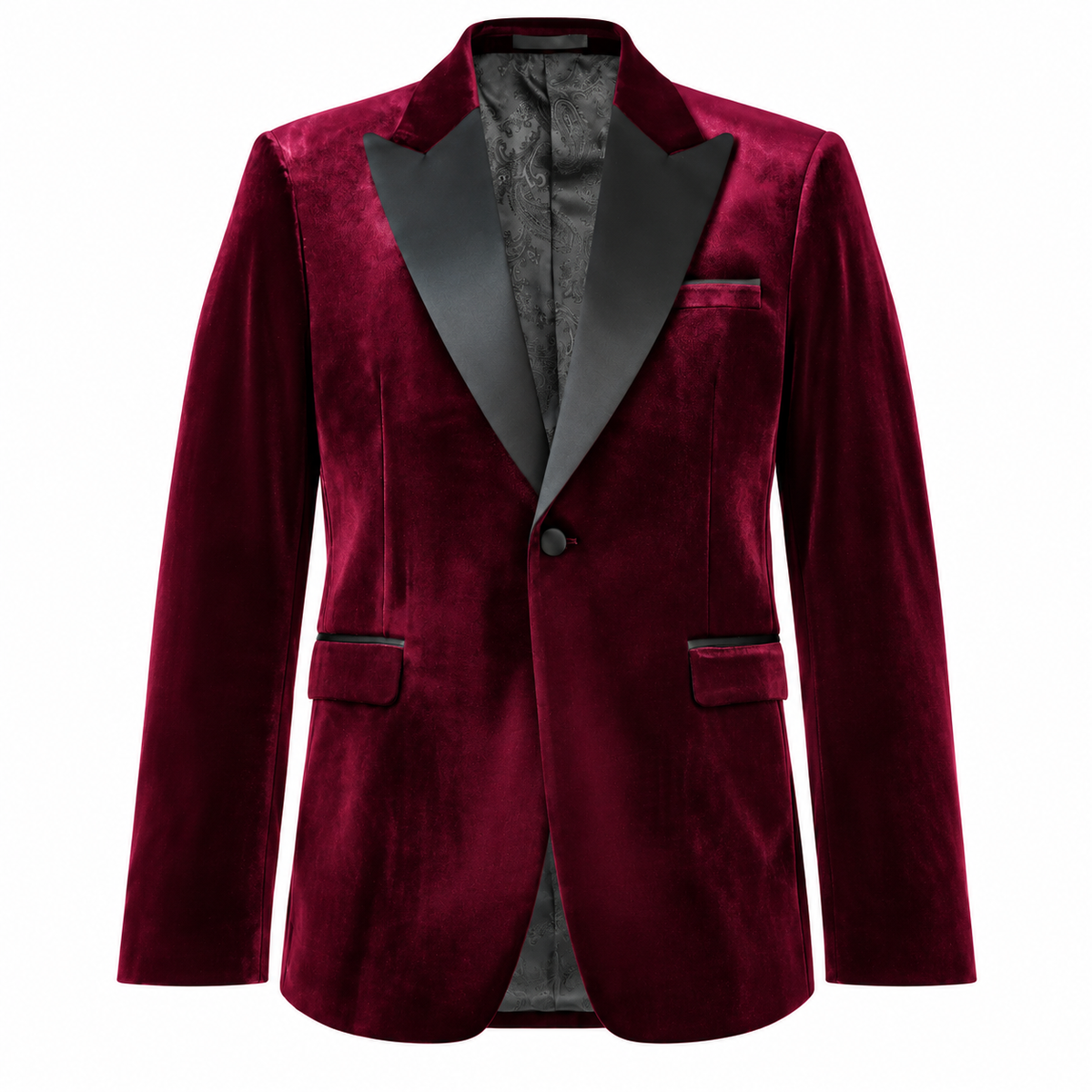 Duke Velvet Peak Lapel Jacket - Wine - Varce Italia
