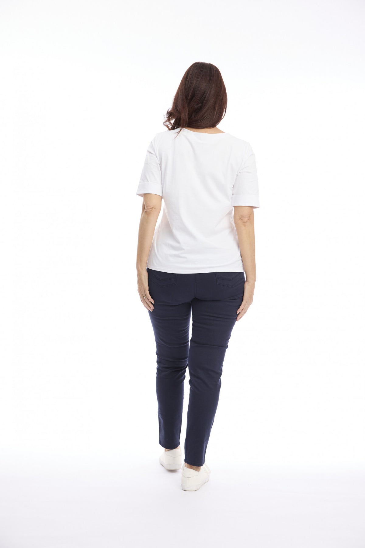 Full Length Stretch Denim Jeggings Navy - Cafe Latte