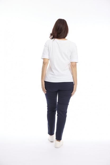 Full Length Stretch Denim Jeggings Navy - Cafe Latte