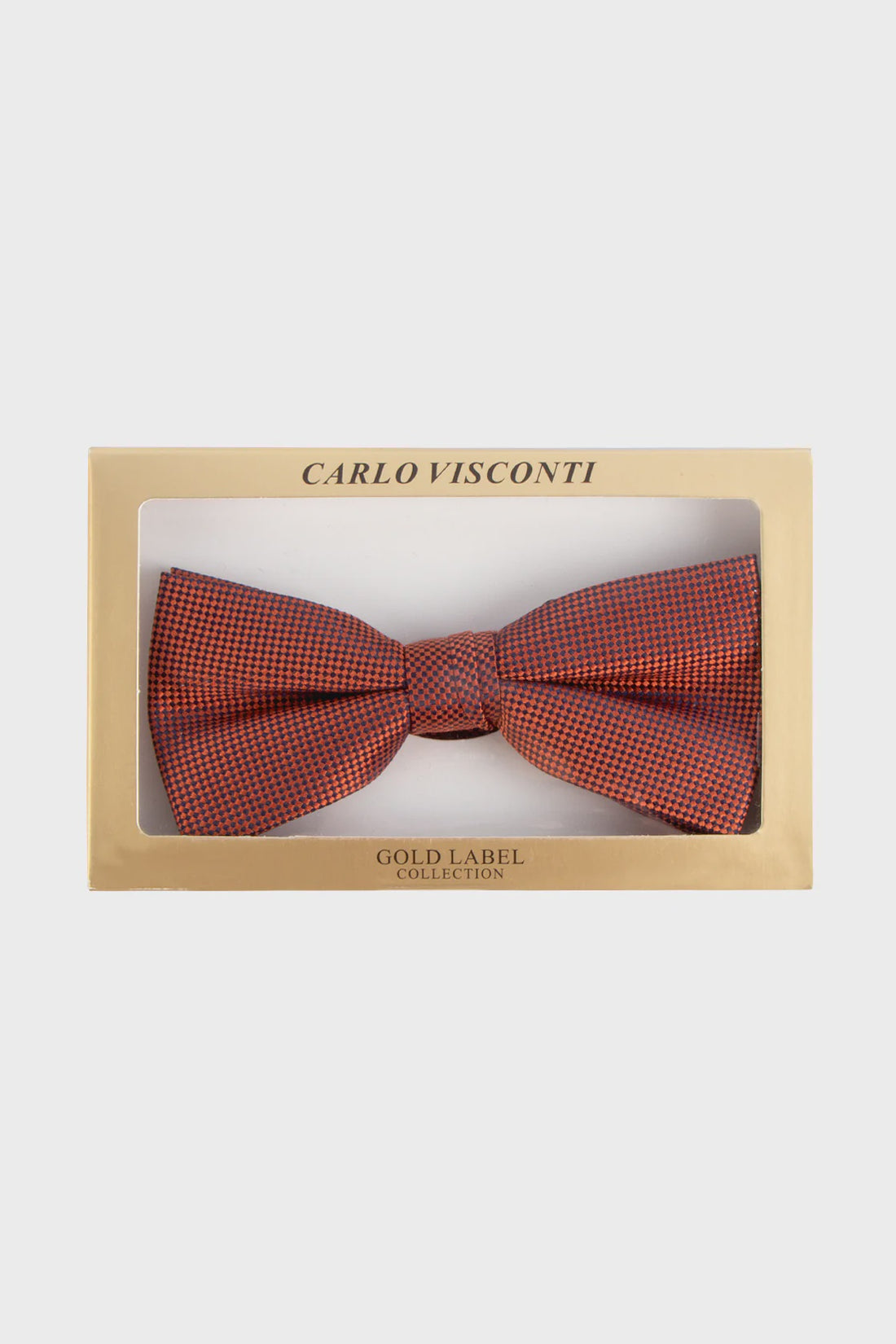 Self Pattern Bow Tie Burnt Orange - Carlo Visconti