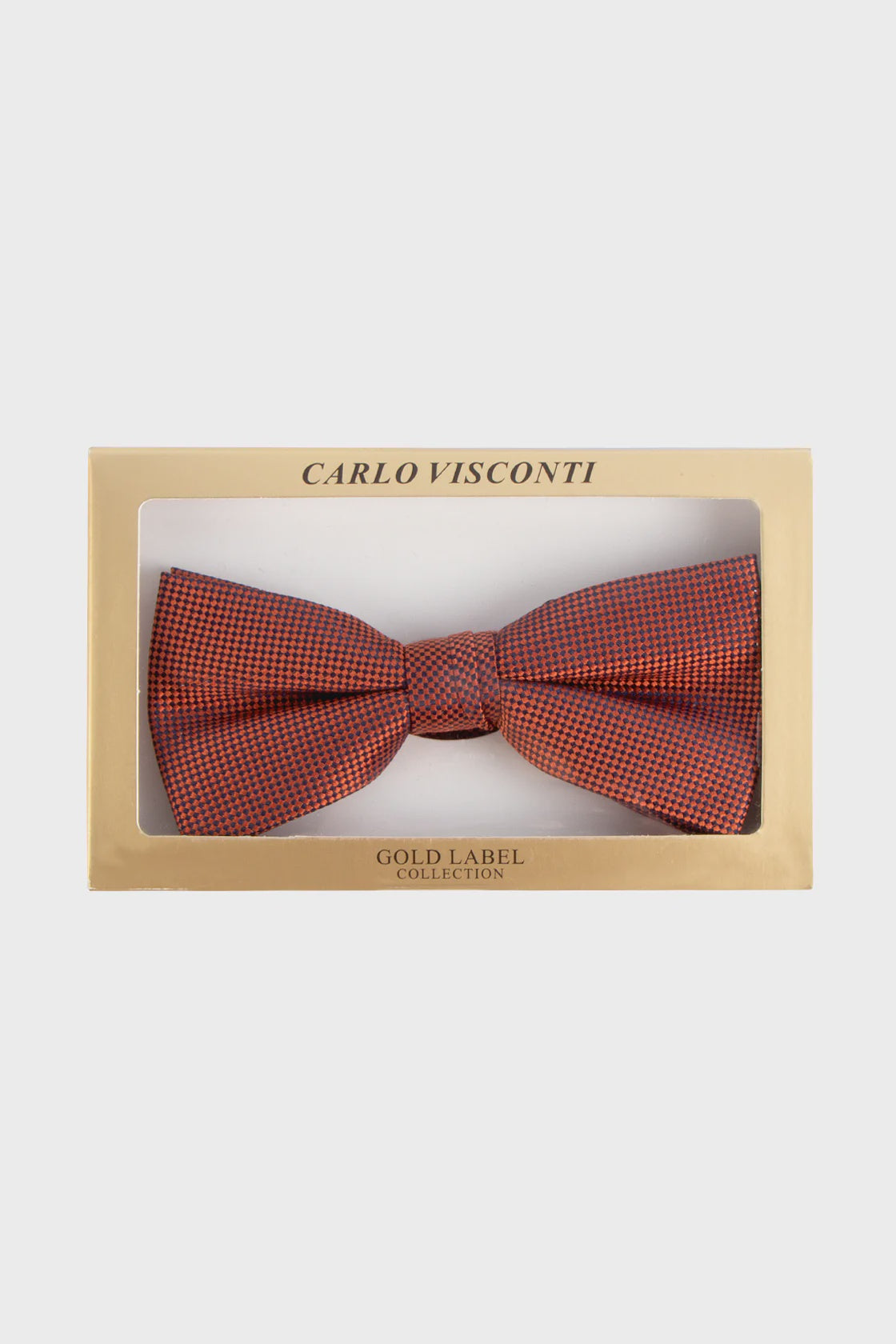 Self Pattern Bow Tie Burnt Orange - Carlo Visconti