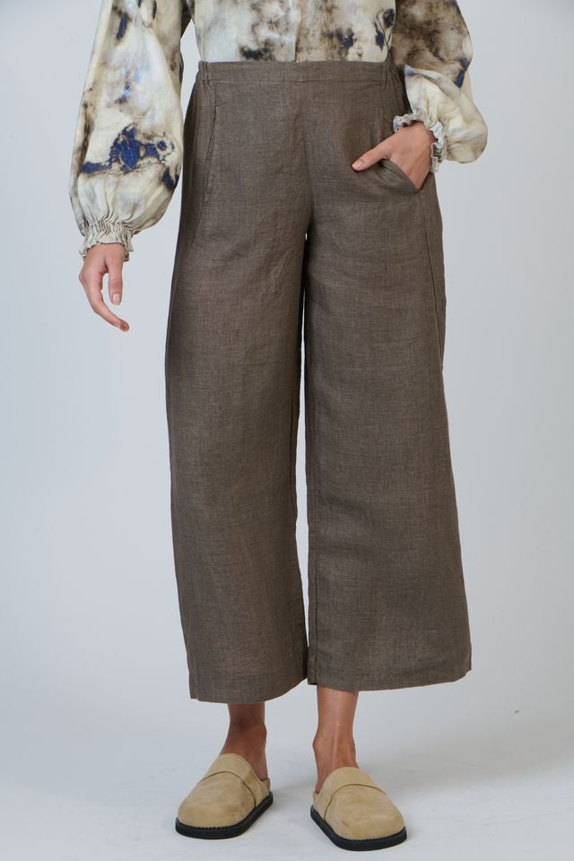 Linen Trouser Cigar Naturals by O &amp; J