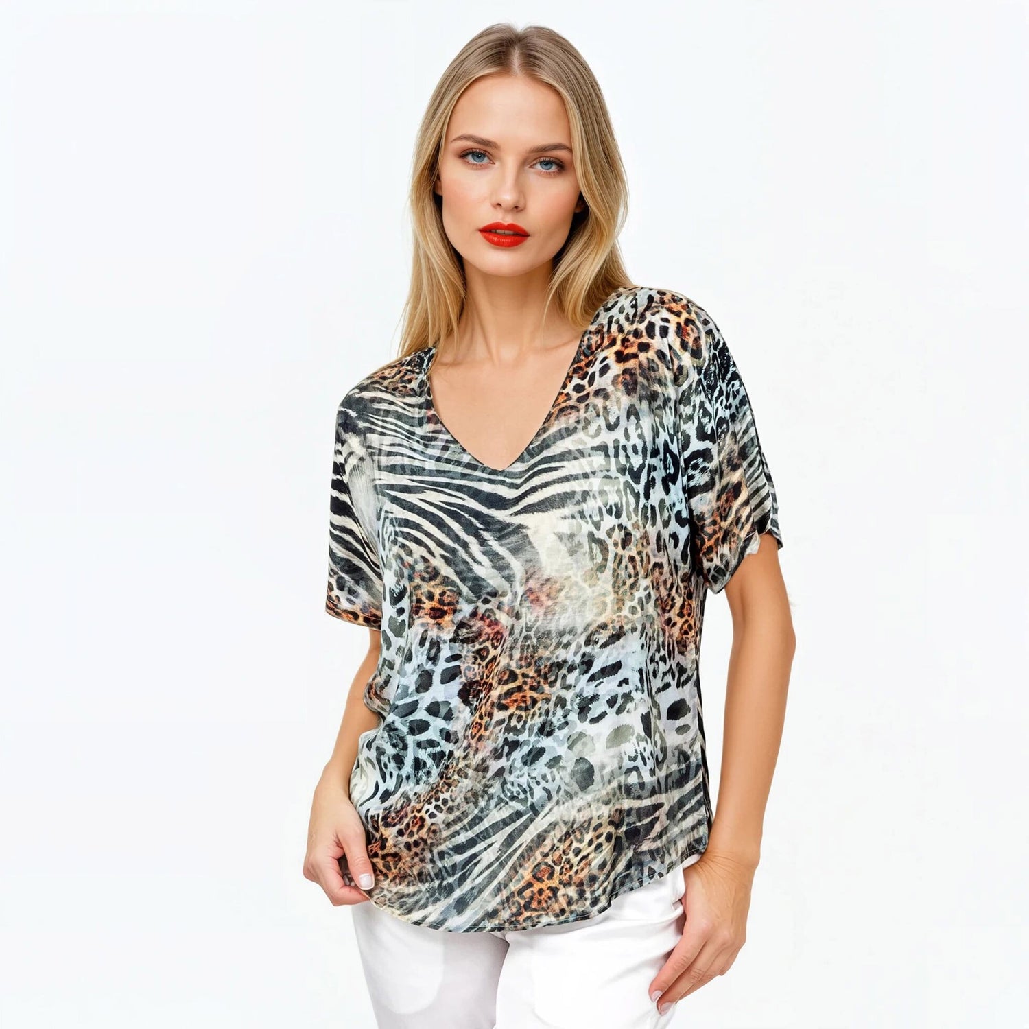 V-Neck Tee Jungle - Claire Powell